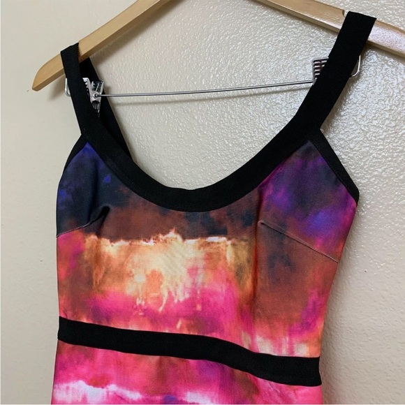 WOW Couture Womens Tie-Dye Party Bodycon Mini Sheath Dress Small Multi Color - Picture 2 of 6
